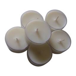 20 Unscented Coconut Wax Tea Light Candles Dye-Free Organic Wedding Candles - thumbnail 3
