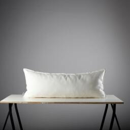 White Linen Lumbar Pillow Cover Handmade Decorative Cushion Case - thumbnail 2