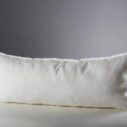 White Linen Lumbar Pillow Cover Handmade Decorative Cushion Case - thumbnail 3