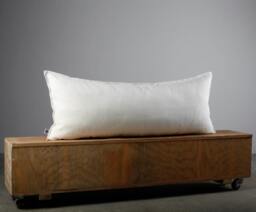 White Linen Lumbar Pillow Cover Handmade Decorative Cushion Case - thumbnail 1