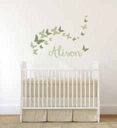 Butterfly Decal Personal Name Baby Girl Room Decor Floral Wall Decals Sticker Stick On Art Decalisland -Butterflies Sd 095 - thumbnail 3