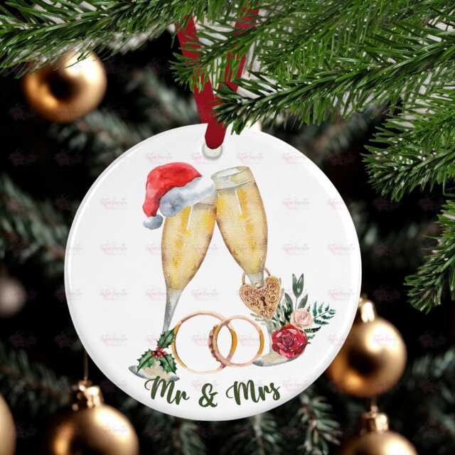 Personalised Christmas Decoration - First As Mr & Mrs Custom Bauble Gift Stocking Filler Eve Box