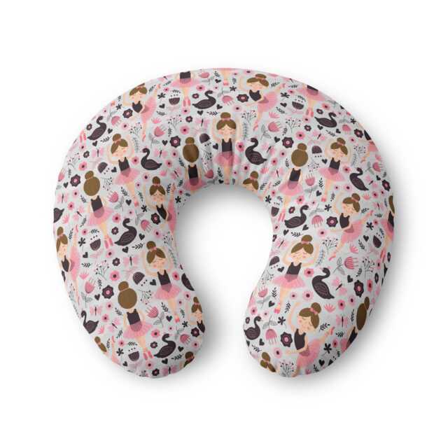 Ballerina Pattern Nursing Pillow Cover - Pink Dance Baby Shower Nursery - image 1