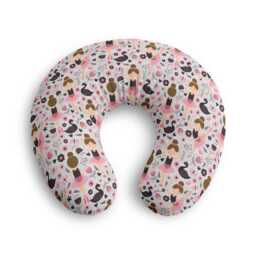 Ballerina Pattern Nursing Pillow Cover - Pink Dance Baby Shower Nursery - thumbnail 2