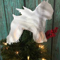 Bouvier Des Flandres Angel Dog, Beautiful Silhouette in Metal, Christmas Tree Topper, Wall Hanging Or Shelf Art Yard Stake, Great Gift - thumbnail 2