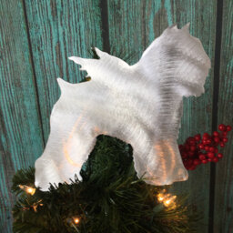 Bouvier Des Flandres Angel Dog, Beautiful Silhouette in Metal, Christmas Tree Topper, Wall Hanging Or Shelf Art Yard Stake, Great Gift - thumbnail 1