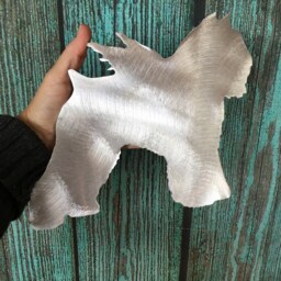 Bouvier Des Flandres Angel Dog, Beautiful Silhouette in Metal, Christmas Tree Topper, Wall Hanging Or Shelf Art Yard Stake, Great Gift - thumbnail 4