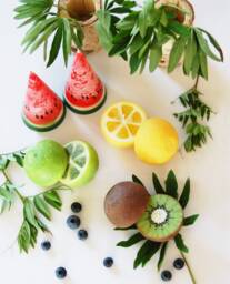 Fruit Candles - Watermelons, Kiwi, Lime & Lemon Set Funny Tropical Decor - thumbnail 1