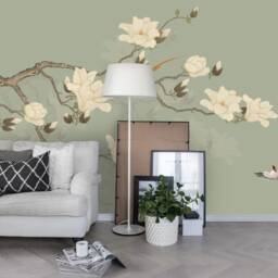 3D Magnolia Bird Wallpaper, Floral Wall Mural, Peel & Stick - thumbnail 3
