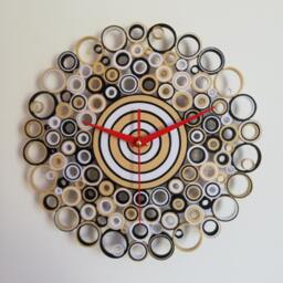 Wall Clock, Paper Unique Clocks, White Black Creme Home Decor, Housewarming Gift, Zebra Handmade in Italy, New Gift - thumbnail 2