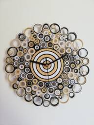 Wall Clock, Paper Unique Clocks, White Black Creme Home Decor, Housewarming Gift, Zebra Handmade in Italy, New Gift - thumbnail 1
