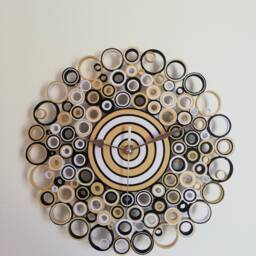 Wall Clock, Paper Unique Clocks, White Black Creme Home Decor, Housewarming Gift, Zebra Handmade in Italy, New Gift - thumbnail 4