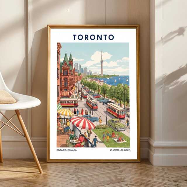 Vintage Toronto Travel Poster Retro Cityscape Art Print - image 1