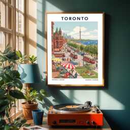 Vintage Toronto Travel Poster Retro Cityscape Art Print - thumbnail 2