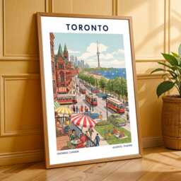 Vintage Toronto Travel Poster Retro Cityscape Art Print - thumbnail 3