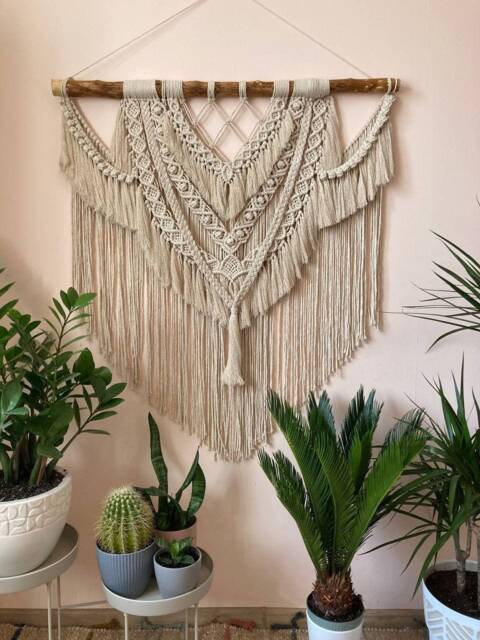 Wallhanging Macrame, Tapestry Wall Hanging, Large Macrame Bohemian Decor, Bedroom Decoration, Farmhouse Wall Tapestry - image 1