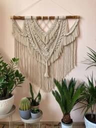 Wallhanging Macrame, Tapestry Wall Hanging, Large Macrame Bohemian Decor, Bedroom Decoration, Farmhouse Wall Tapestry - thumbnail 1