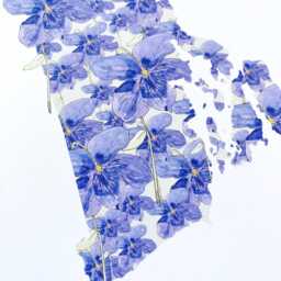 Rhode Island State Flower Map Watercolor Violet - Art Print Wall Grad Wedding Anniversary Realtor Moving Gift New England Northeast - thumbnail 3