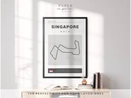 Singapore Grand Prix Poster Art Print Formula Racing Track - thumbnail 1