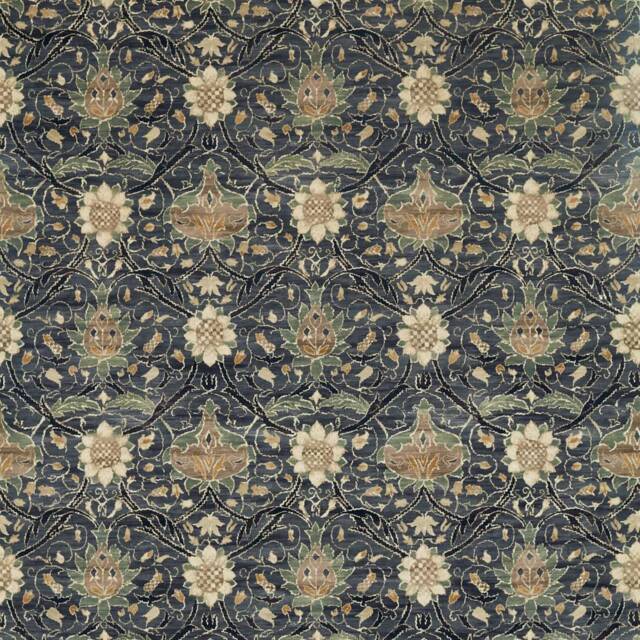 Morris & Co Montreal Velvet Door Curtain Indigo