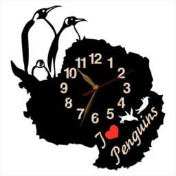 Wall Clock Antarctic Penguins, Non-Ticking, South Pole Antarctica Large 12-18Inch - thumbnail 3