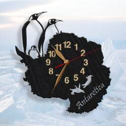 Wall Clock Antarctic Penguins, Non-Ticking, South Pole Antarctica Large 12-18Inch - thumbnail 1