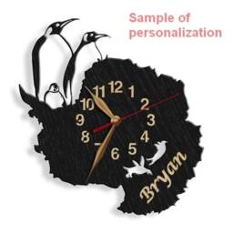 Wall Clock Antarctic Penguins, Non-Ticking, South Pole Antarctica Large 12-18Inch - thumbnail 2