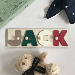Personalized Wooden Name Puzzle With Pegs Christmas Baby Educational Toy Gift - thumbnail 2