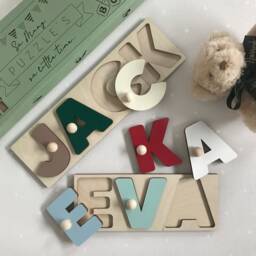 Personalized Wooden Name Puzzle With Pegs Christmas Baby Educational Toy Gift