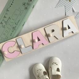 Personalized Wooden Name Puzzle With Pegs Christmas Baby Educational Toy Gift - thumbnail 4