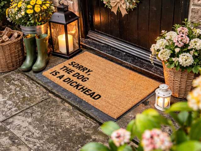 Sorry Dog Is A Dickhead Rug - Funny Animal Lover Gift Porch Sign - image 1