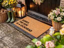Sorry Dog Is A Dickhead Rug - Funny Animal Lover Gift Porch Sign - thumbnail 1