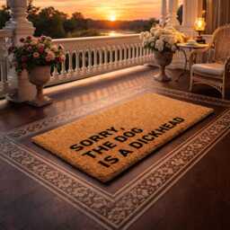 Sorry Dog Is A Dickhead Rug - Funny Animal Lover Gift Porch Sign - thumbnail 4