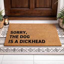 Sorry Dog Is A Dickhead Rug - Funny Animal Lover Gift Porch Sign - thumbnail 2