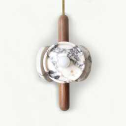 Triple Walnut & Calacatta Viola Marble Chandelier Kitchen Island Pendant Light Vanity Foyer Lamp - thumbnail 3