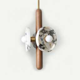 Triple Walnut & Calacatta Viola Marble Chandelier Kitchen Island Pendant Light Vanity Foyer Lamp - thumbnail 2