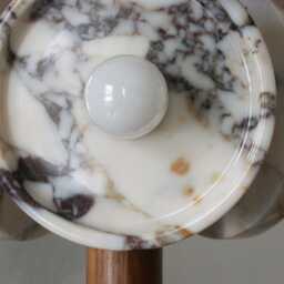 Triple Walnut & Calacatta Viola Marble Chandelier Kitchen Island Pendant Light Vanity Foyer Lamp - thumbnail 4