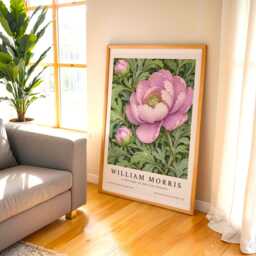 William Morris Decor Floral Artwork, Pink Flower Print, Framed Botanical Wall Art - thumbnail 4