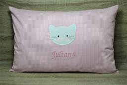 Cat Pillow 60 X 40 cm, Cat Birth Pillow, Name Christening With Children's - thumbnail 1