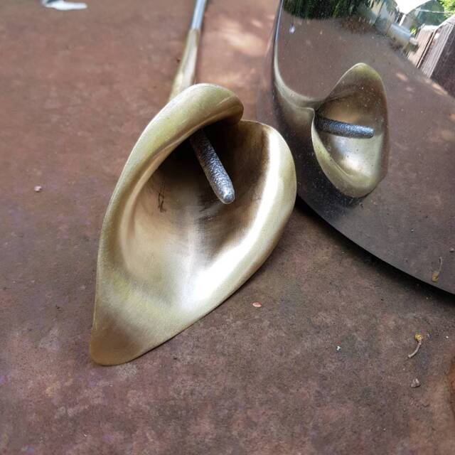 Bronze Calla Lily, Girlfriend Gift, Wife Present, 8Th Wedding Anniversary, Alternative Decor, Metal Flower, Memorial Bronze - image 1