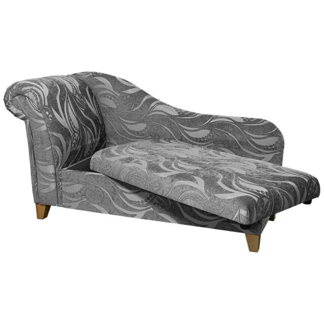 Handmade Silver Floral Chaise Longue With Storage British Custom Design - image 1