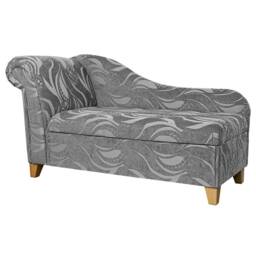 Handmade Silver Floral Chaise Longue With Storage British Custom Design - thumbnail 2
