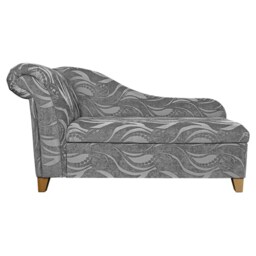 Handmade Silver Floral Chaise Longue With Storage British Custom Design - thumbnail 3