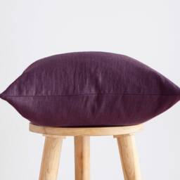 Plum Purple Linen Pillow Cover Bohemian Decor, Custom Size Cushion Case - thumbnail 2