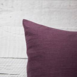 Plum Purple Linen Pillow Cover Bohemian Decor, Custom Size Cushion Case - thumbnail 3