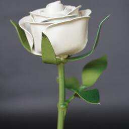Metal Long Stem White Rose, Graduation, Easter, Wedding Gift, Flower, Large Rose - thumbnail 3