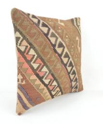 Kilim Cushion Cover, Pillow, Home Decor, Konya Wool Cushion, Unico, 40x40 cm , 16x16Inc, Decor , Decorative Pillow, K 16 - thumbnail 2