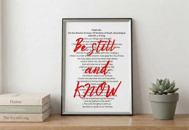 Psalm 46 Be Still & Know Minimalist Wall Art , Christian Decor - image 1