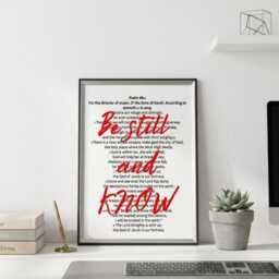 Psalm 46 Be Still & Know Minimalist Wall Art , Christian Decor - thumbnail 3