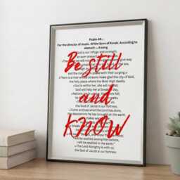 Psalm 46 Be Still & Know Minimalist Wall Art , Christian Decor - thumbnail 2